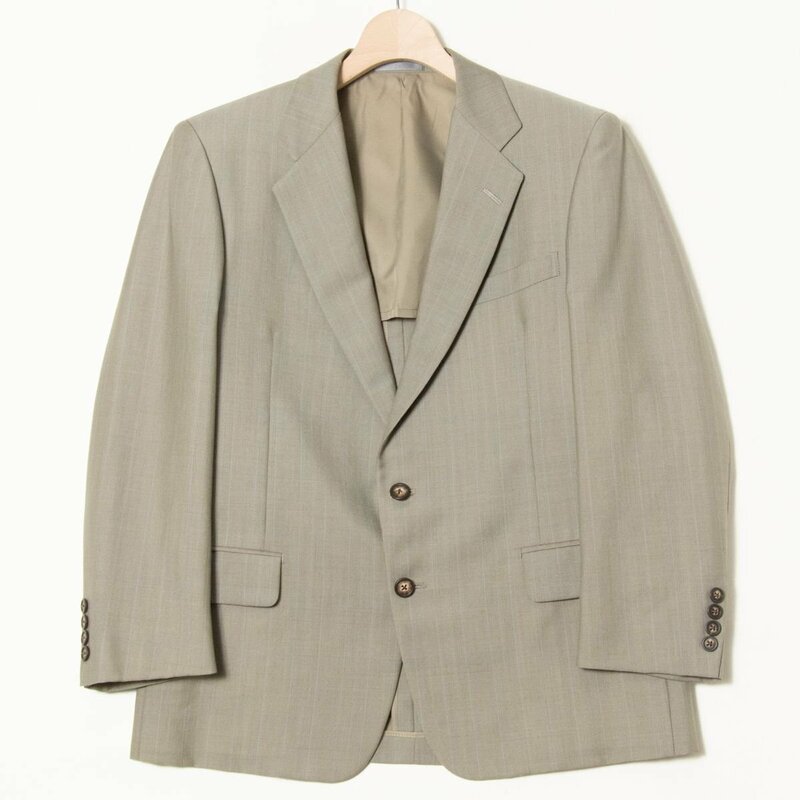 BURBERRY バーバリー シングル テーラードジャケット サイズAB4 背抜き ウール100％ 灰色/グレー系 チェック柄 メンズ 紳士 フォーマル