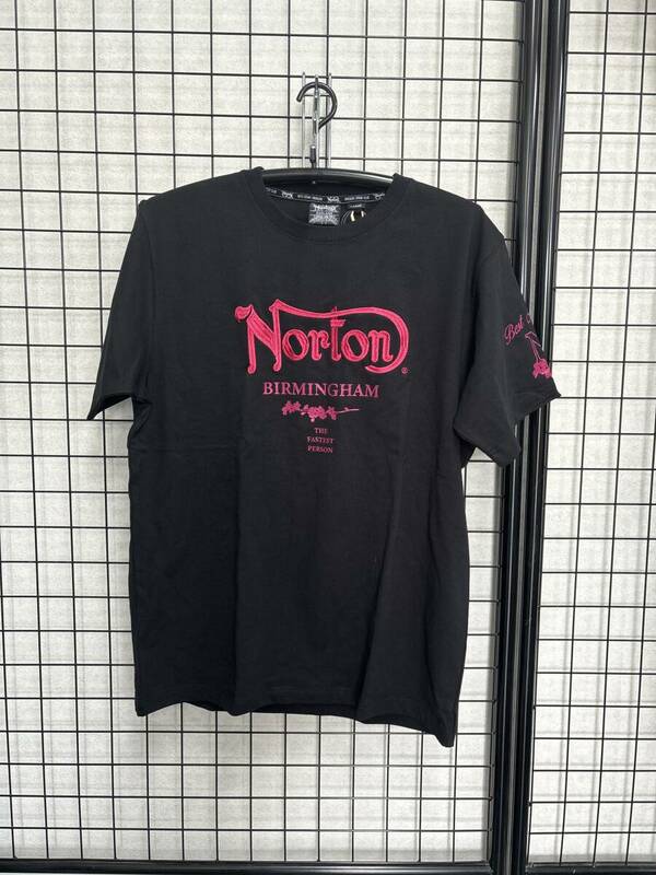 NORTON241N1020B さくらメタリックTシャツブラックL