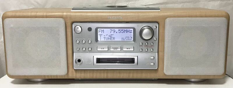 通電確認済 AIWA CSD-NS5MD ポータブルステレオシステム 2001年 ラジオ FM放送受信確認 アイワ オーディオ機器