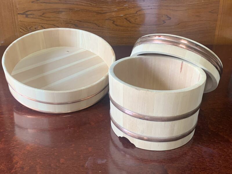 【未使用】 木製 おひつ お櫃 飯台 寿司桶 