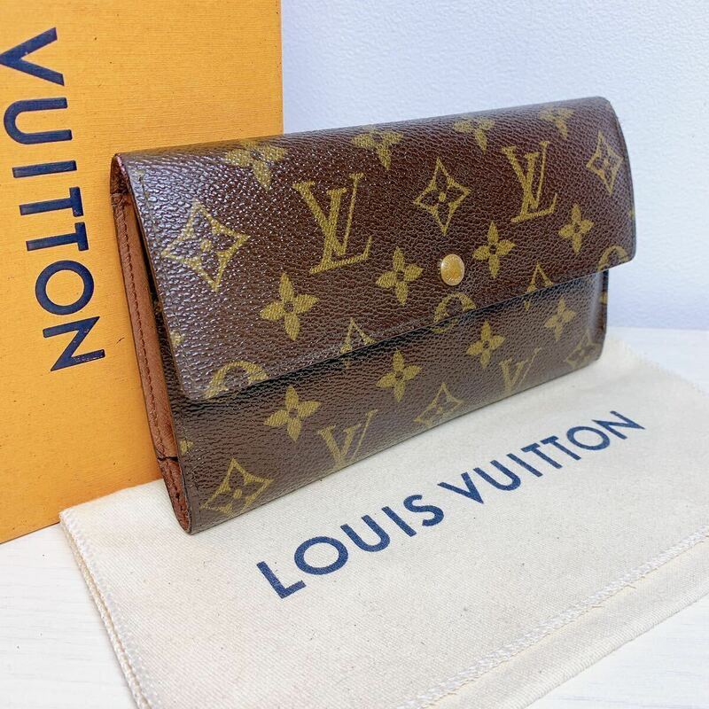 A111【外観美品】LOUIS VUITTON ルイヴィトン モノグラム ポルト トレゾール インターナショナル 長財布 三つ折り財布 M61215/MI0963