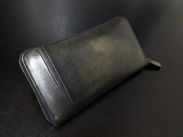 美品 ベルルッティ Berluti ガスパール ラウンドファスナー ラウンドジップ レザー長財布 カーキブラウン 8658