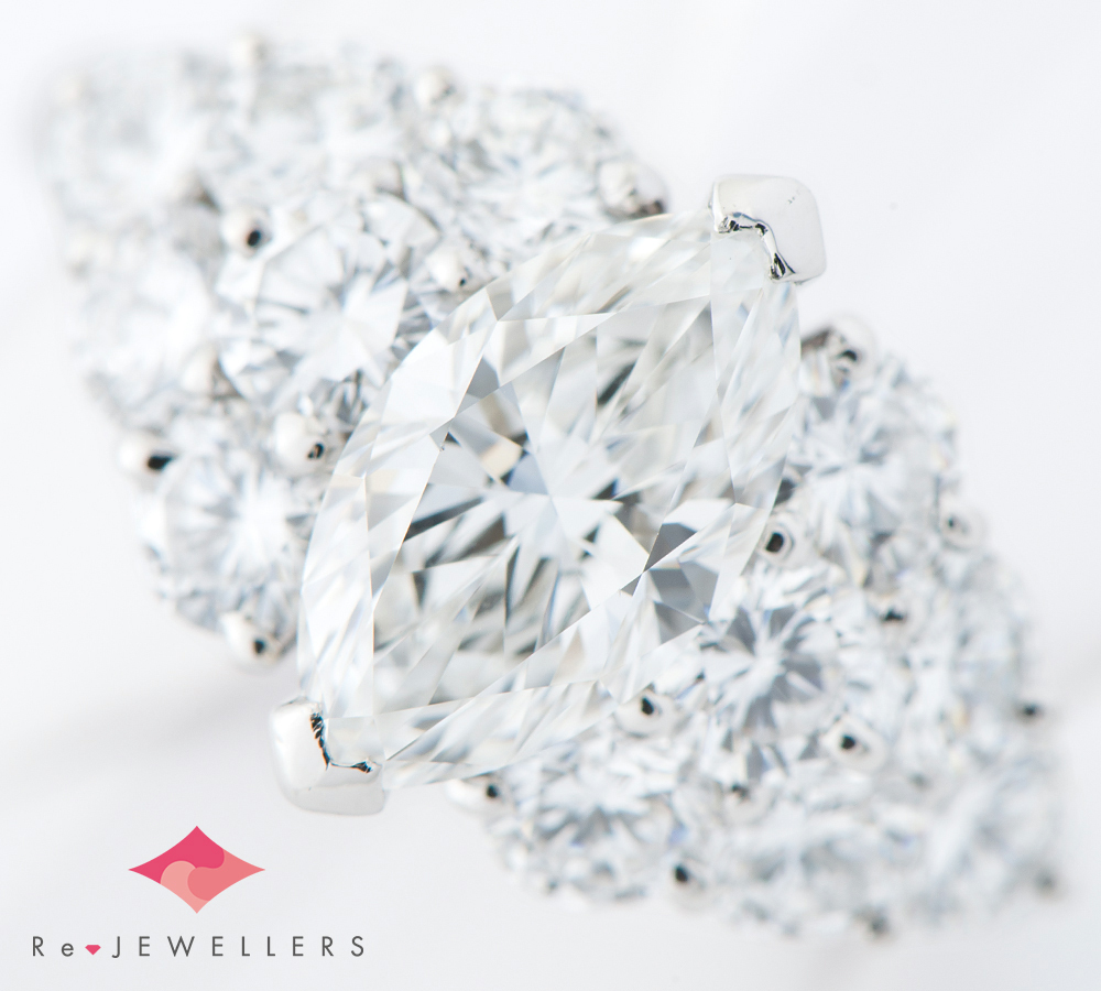 ディオール マーキスシェイプ ダイヤモンド1.25ct ダイヤモンド 計1.79ct プラチナ900 9号 リング・指輪【中古】