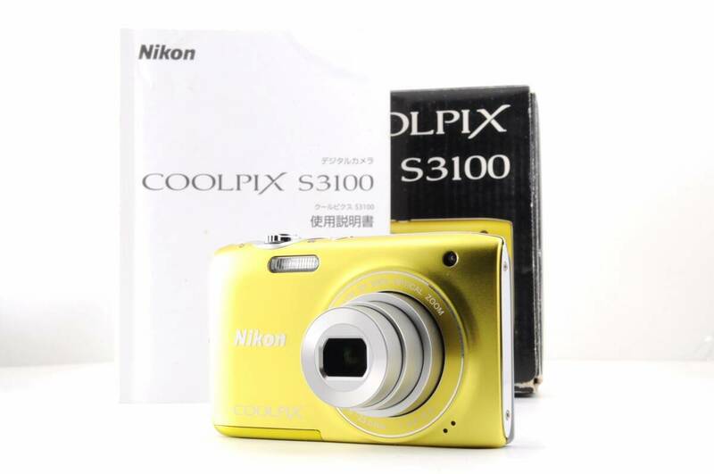 動作品 ニコン Nikon COOLPIX S3100 クールピクス 黄色 イエロー コンパクトデジタルカメラ 箱 取説付 管K6742
