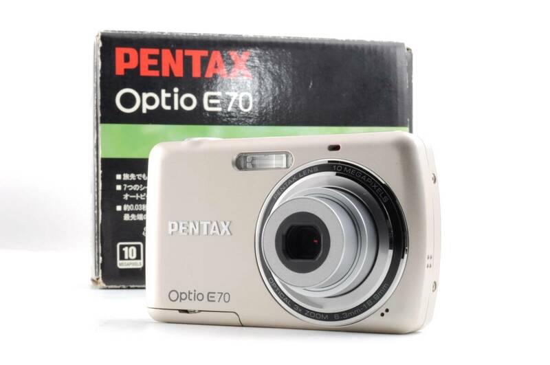 動作品 単三電池使用 ペンタックス PENTAX Optio E70 オプティオ コンパクトデジタルカメラ 箱付 管K6753