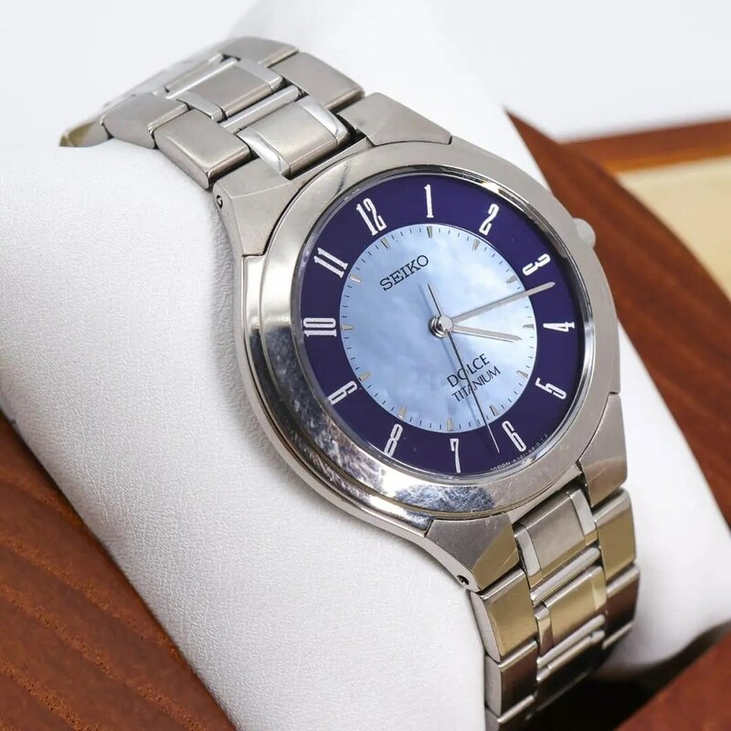 ◆稼働 SEIKO Dolce 腕時計 チタニウム シェル文字盤 新品電池 e