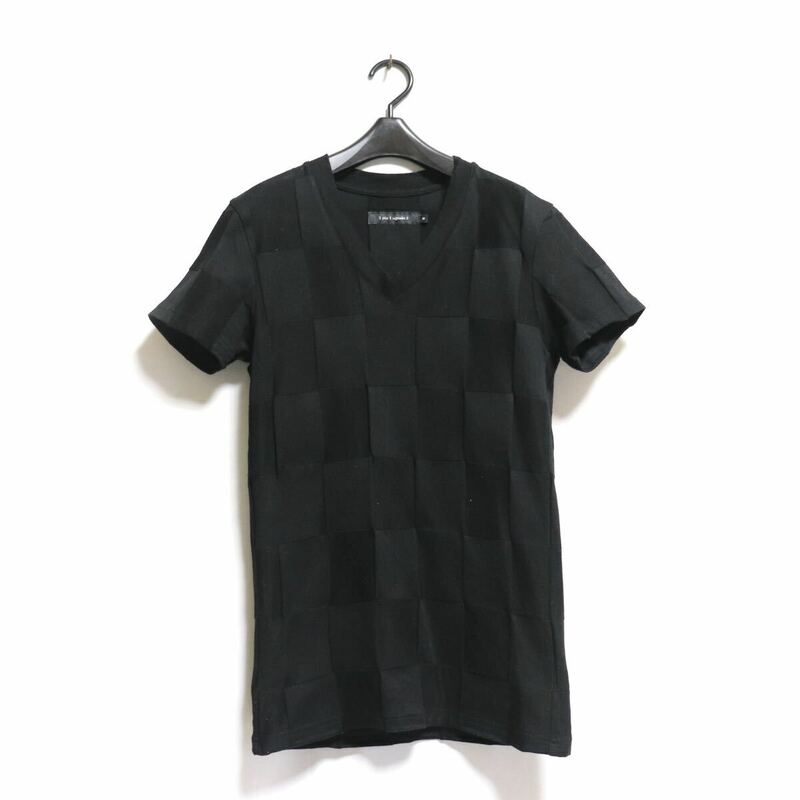 希少【1piu1uguale3】ブロック パッチワーク ストレッチ /半袖 カットソー Tシャツ