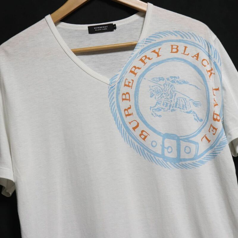 希少【Burberry Black Label】ホースロゴ/半袖 カットソー Tシャツ/バーバリーブラックレーベル シャツ