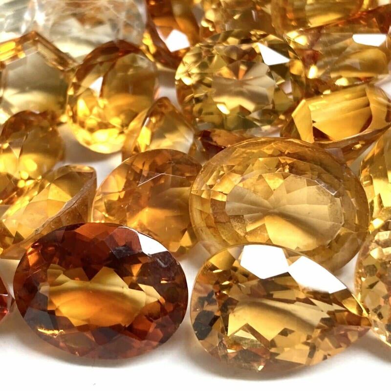 ■シトリンルースまとめ■m約300ct ルース 裸石 宝石 ジュエリー jewelry citrine 黄水晶 クォーツDD5