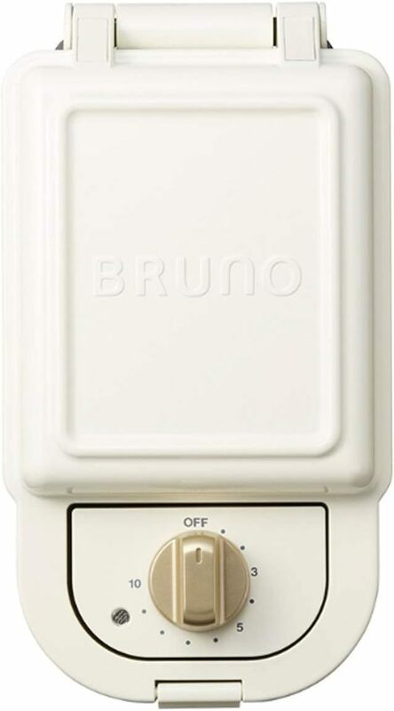 C265 アウトレット新品 BRUNO ブルーノ タイマーをセットして待つだけ！ 耳までカリッと焼ける ホットサンドメーカー シングル white 白