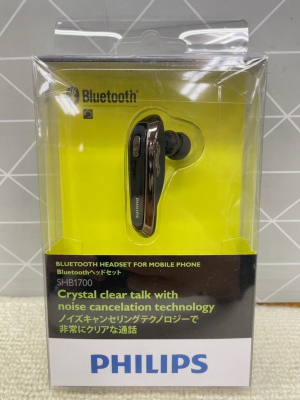 C189 美品 PHILIPS フィリップス SHB1700 Bluetooth ワイヤレス 片耳 イヤホン ヘッドセット ドライバー 左右対応 イヤーフック付属