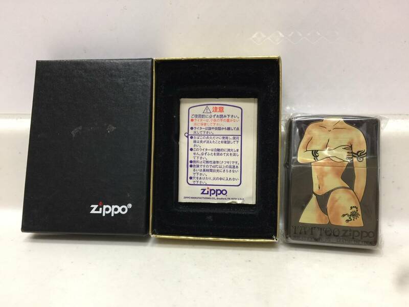 Zippo　ジッポー　TATTOO　タトゥー セクシー 女性　水着　チタン　1999年製　　　　　KJ1MU
