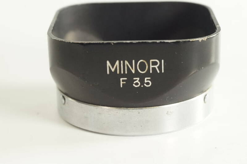 334『並品』希少品 MINORI F3.5 ミノリ 約37.5mm径 バヨネット式 角型メタルフード