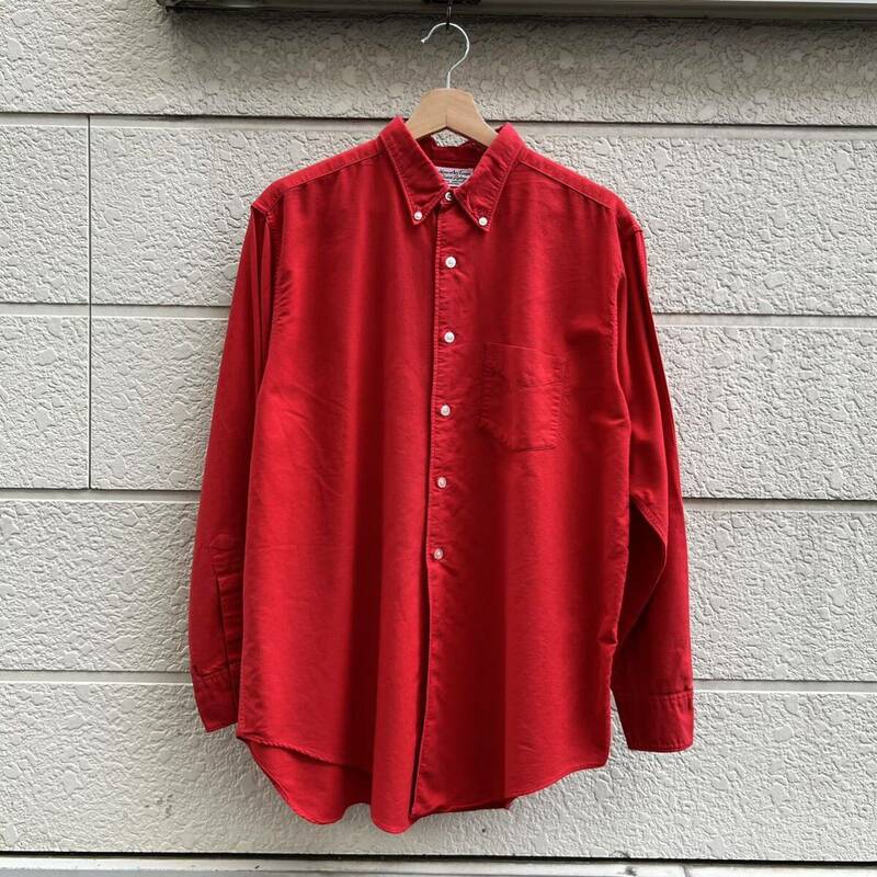 60s USA古着 赤 ボタンダウンシャツ 長袖シャツ アイビー Fashions of Ivy League アメリカ古着 vintage ヴィンテージ コットン レッド