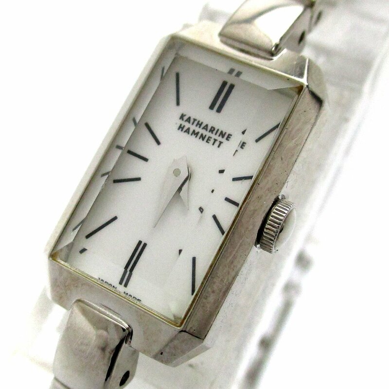 キャサリンハムネット 時計 レクタングル レディース カットガラス 白文字盤 KH-8004 保証書 箱 婦人 キャサリン ハムレット クォーツ