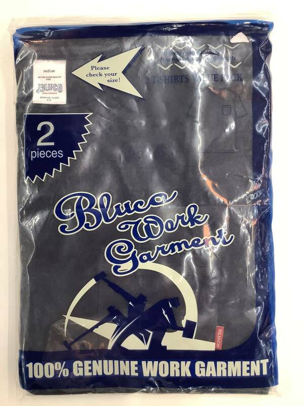 【新品未使用品】　BLUCO（ブルコ）　2PAC TEE'S　ポケット付きTシャツ 2枚組 無地　NAVY＆WHITE　Mサイズ　OL-700