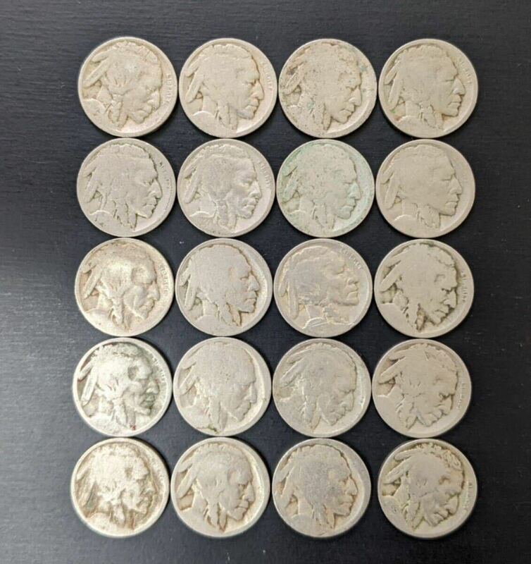 S5282 古美術 古銭 硬貨 硬幣 貨幣 外国銭 アメリカ 5セント コイン 20枚まとめ 約95.4g アンティーク