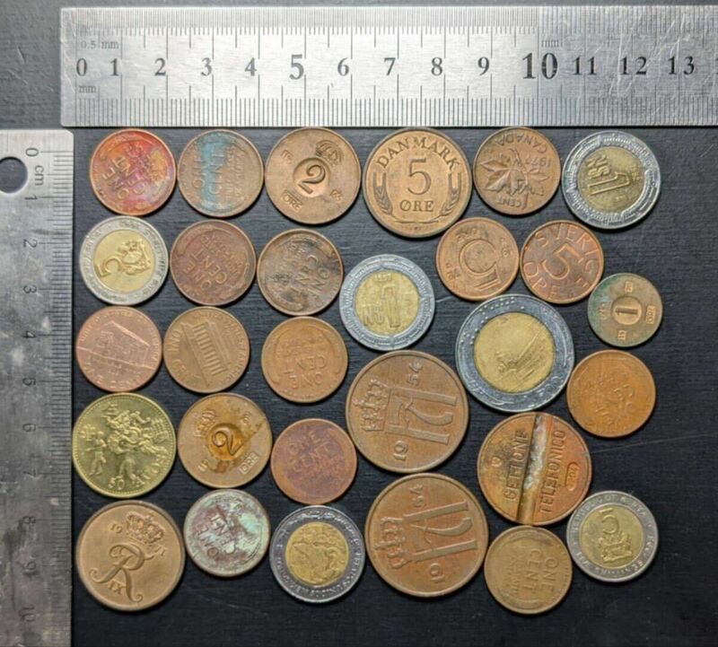 S51311古美術 古銭 硬幣 硬貨 貨幣 外国銭 世界コイン 29枚まとめ 総重量約117g 