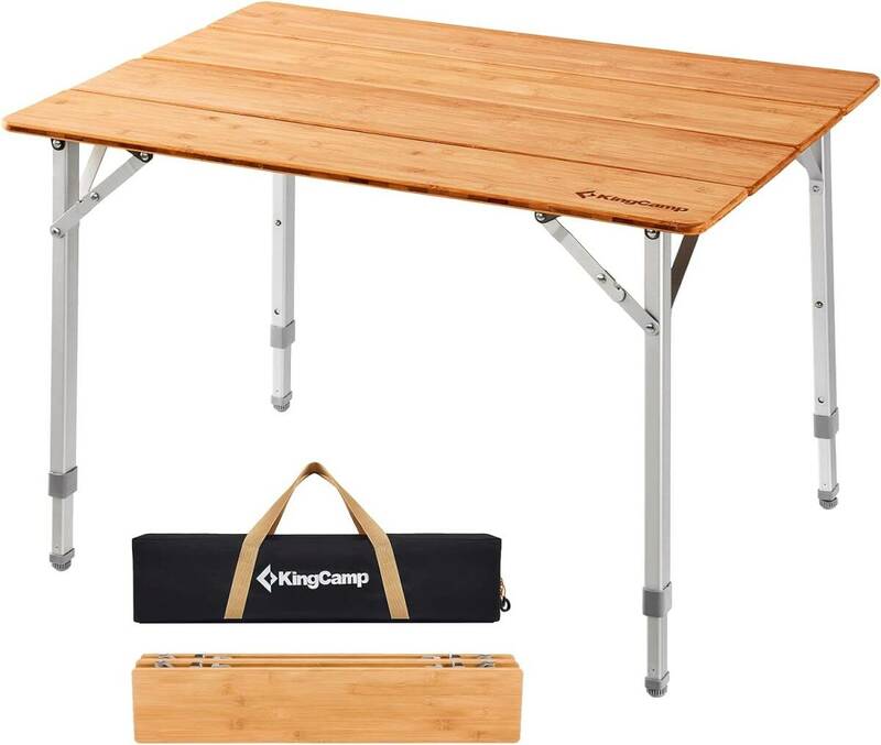 KingCamp 折り畳み式アウトドア テーブル 収納バッグ付き サイズ 65 x 50 x 45/52/65 cm