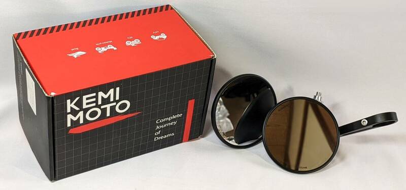 KEMIMOTO バーエンドミラー 左右セット ブラック 丸型 001448 直径9.5cm