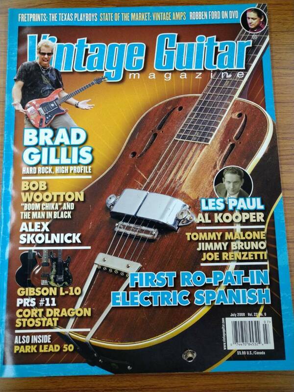 VINTAGE GUITAR MAGAZINE 2008.JULY.