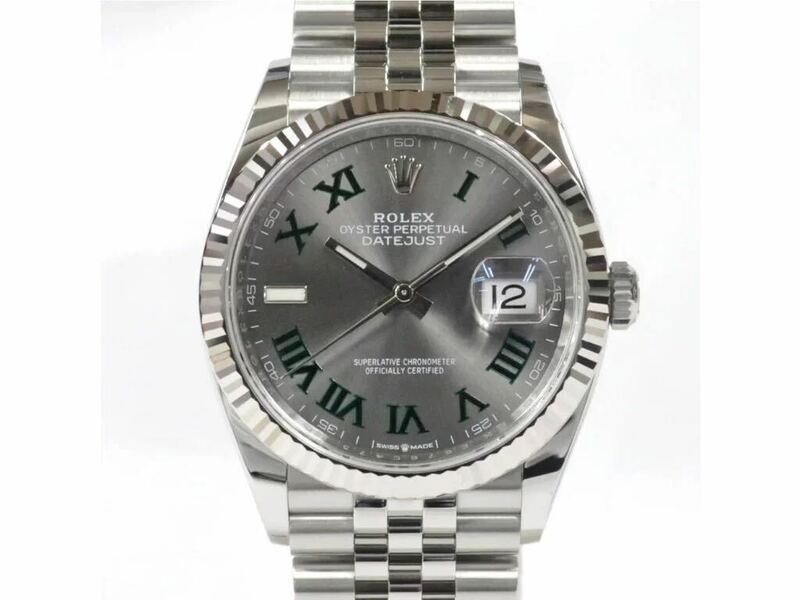 ROLEX ロレックス デイトジャスト 36 126234 スレート ローマ メンズ 腕時計 中古 DATE JUST DJ ウインブルドン フルーテッド ジュビリー