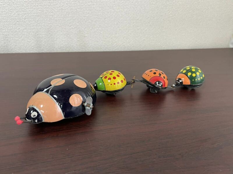 てんとう虫 ブリキ玩具 ゼンマイ テントウムシ 昭和レトロ 当時物 日本製 【ジャンク】