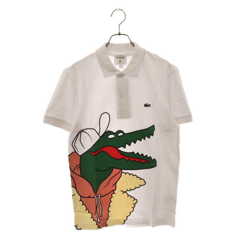 LACOSTE ラコステ×Jean-Michel Tixier ジャンミシェル ティキシエ ポロシャツ 半袖 ホワイト PH0410L