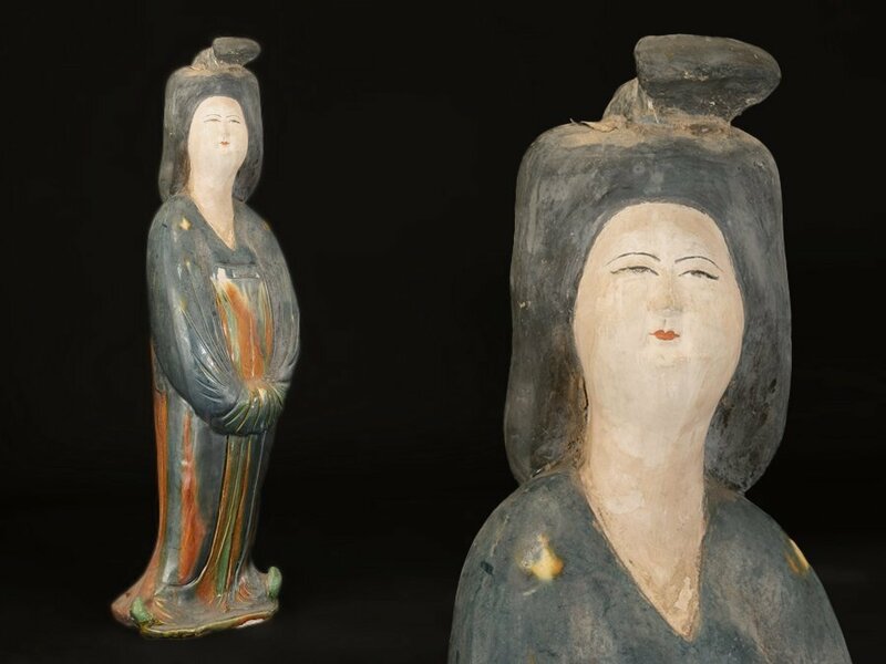 ●高さ約50センチ　中国　婦人俑　俑　中国美術●