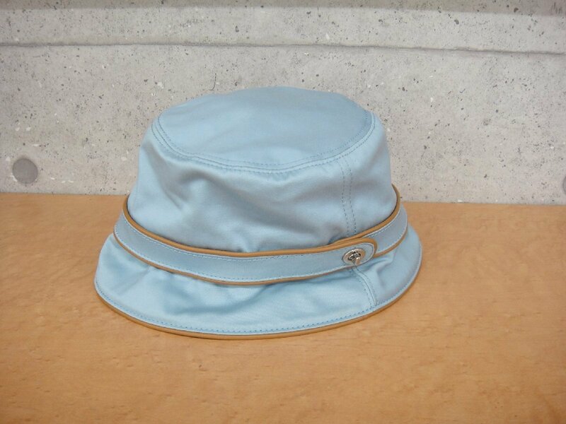 5A306RT【本物保証】 COACH コーチ バケットハット P/Sサイズ ブルー コットン 帽子