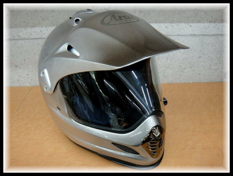 65209S 美品 Arai アライ OFFROAD オフロード TX-MOTARD モタード フルフェイスタイプ ヘルメット サイズ 57・58cm シルバーグラデーション