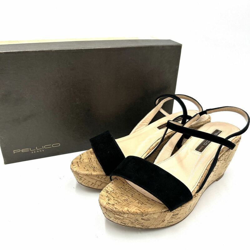 ■ 箱付き '洗礼されたデザイン' PELLICO SUNNY ペリーコ LEATHER ウェッジソール サンダル / ミュール EU39 24.5cm レディース 婦人靴 