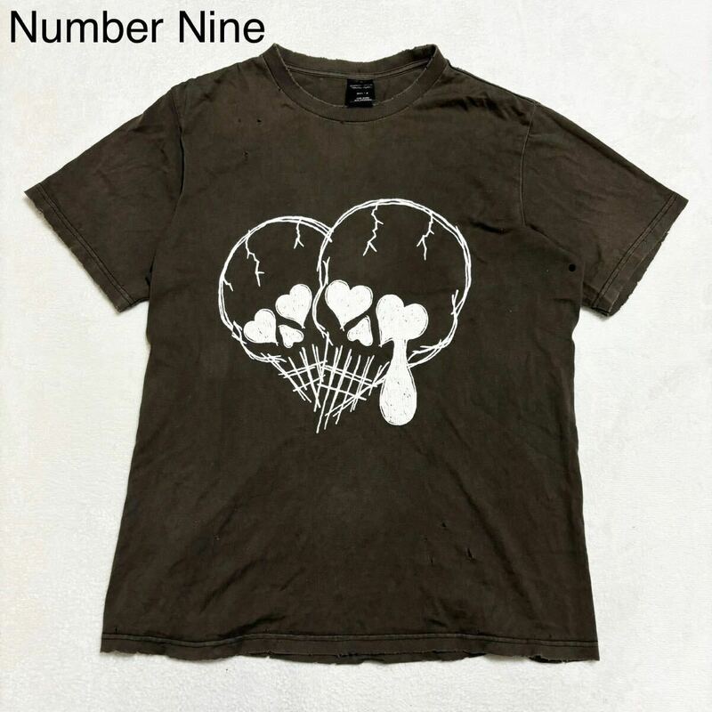 名作 NUMBER (N)INE 05SS ナイト期 スカルハートTシャツ