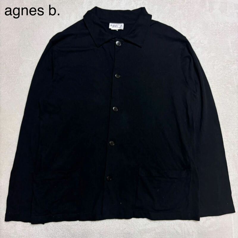 90s agnes b. アニエスベー コットン シャツジャケット ブラック