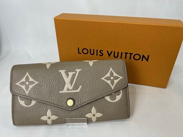 LOUIS VUITTON（ルイ・ヴィトン）M81049 ポルトフォイユサラNM バイカラーモノグラム・アンプラントレザー トゥルトレームクレーム 長財布