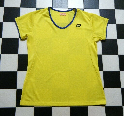 ヨネックス 半袖 Tシャツ レディース L 黄 れ4829　テニス バドミントン