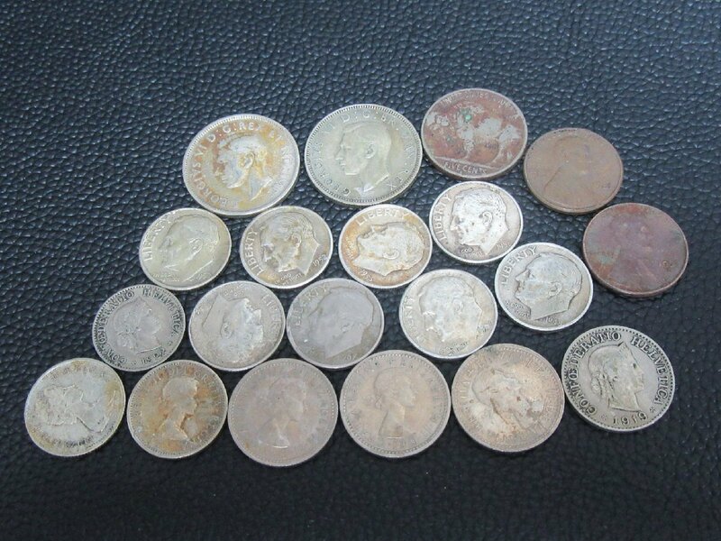 153MAY12☆横浜古物☆外国コイン　いろいろ　インディアン（1928）　ほか　全20枚