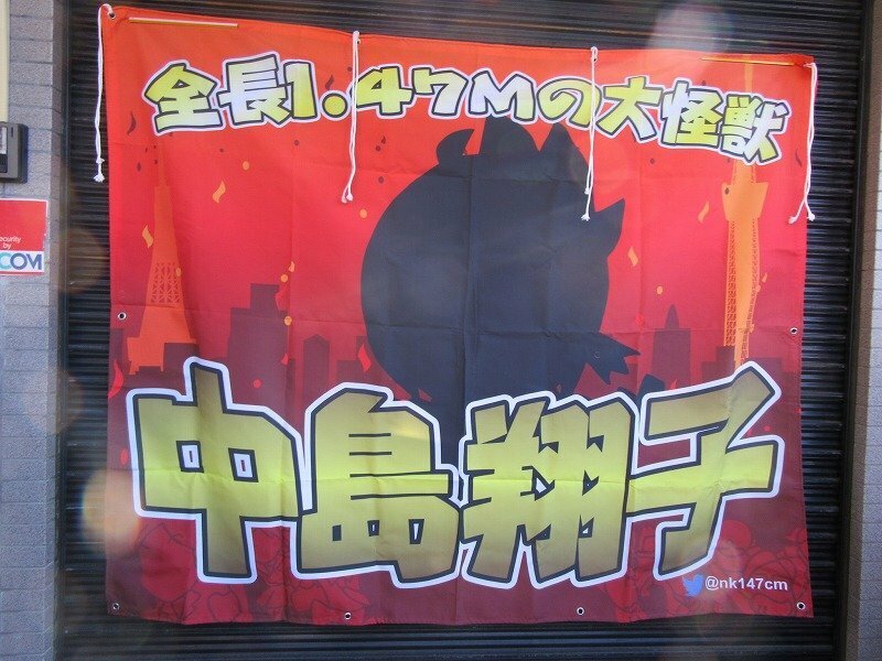 D5◆横浜古物◆ 中島翔子 プロレス　旗・のぼり ２点