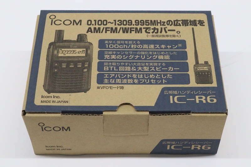 ジャンク　通電とラジオ受信の確認のみ　アイコム　広帯域　ハンディレシーバー　IC-R6　無線機　ICOM