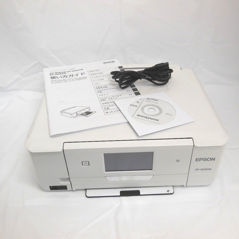 NA34751 エプソン インクジェットプリンター カラリオ EP-808AW ホワイト 2015年製 Epson 中古