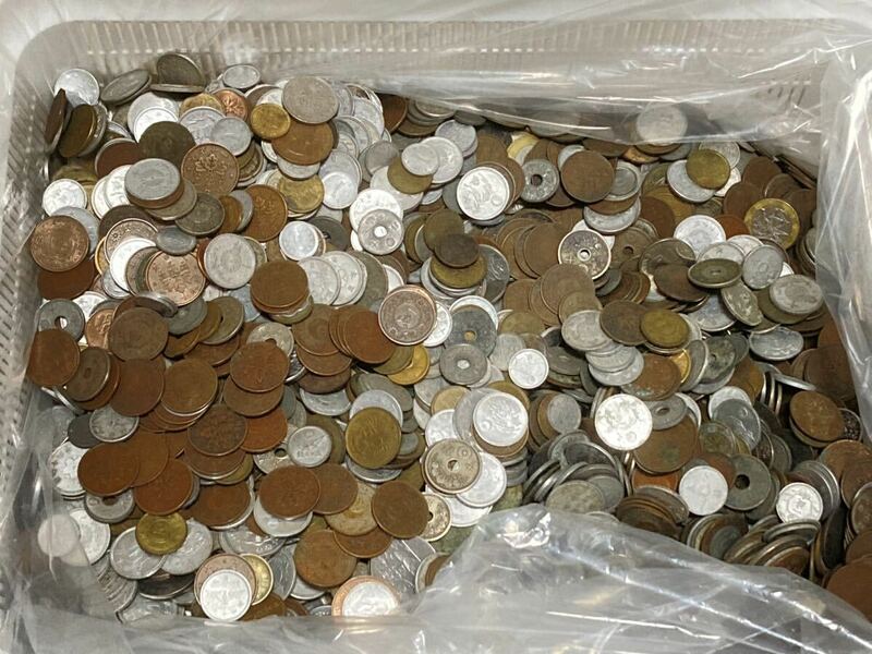 日本古銭　まとめて約13kgセット　雑銭　銅貨　アルミ貨　白銅貨など　大量　硬貨 コイン 