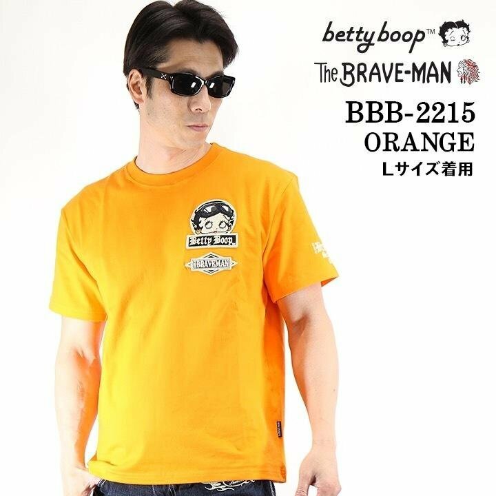 The BRAVE-MAN × BETTY BOOP ベティ ブープ 【定価￥7900＋税】 半袖TEE BBB-2215 ORANGE サイズ XL