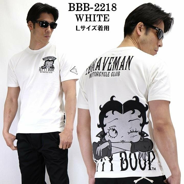 The BRAVE-MAN × BETTY BOOP ベティ ブープ 【定価￥7900＋税】 半袖TEE BBB-2218 WHITE サイズ L