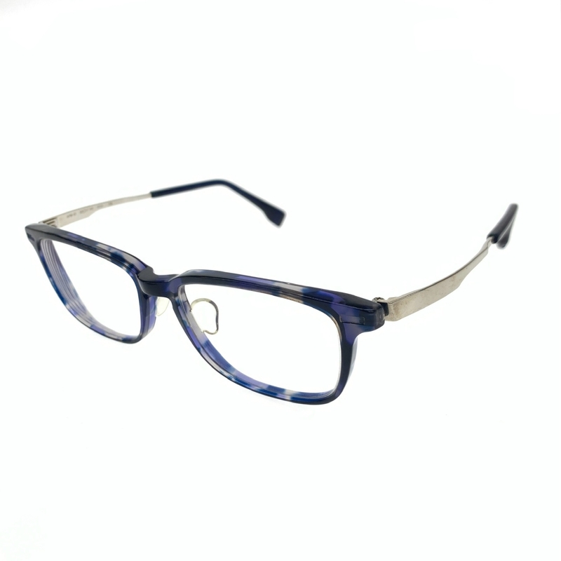 ◆999.9 (Four Nines) フォーナインズ メガネ（度入り）◆APM-01 ネイビー チタン製 スクエア型 ユニセックス メガネ 眼鏡 服飾小物