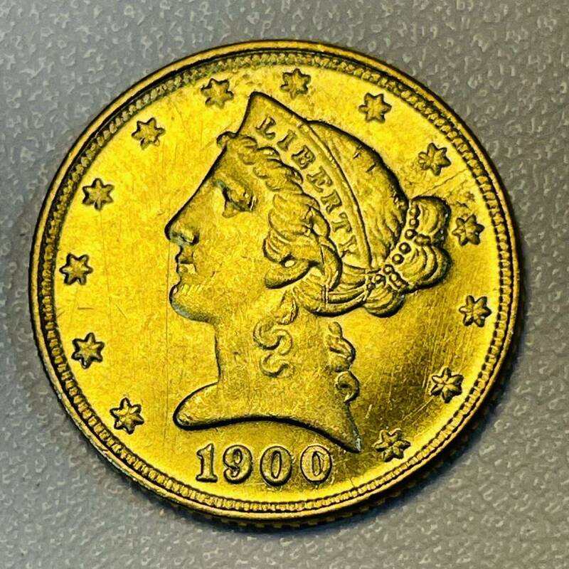 アメリカ 硬貨 古銭 自由の女神 1900年 ハクトウワシ 雲と13の星 独立十三州 矢 オリーブの枝 コイン 重3.95g