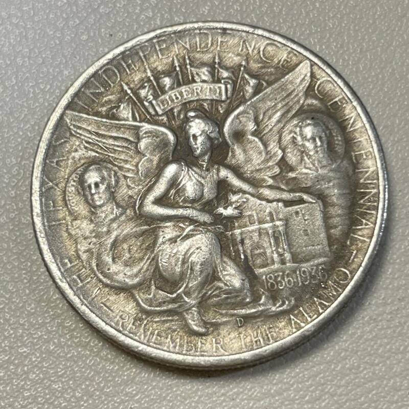 アメリカ 硬貨 古銭 テキサス独立 1936年 テキサス独立 100 周年記念 五芒星 イーグル 勝利 コイン 重13.76g