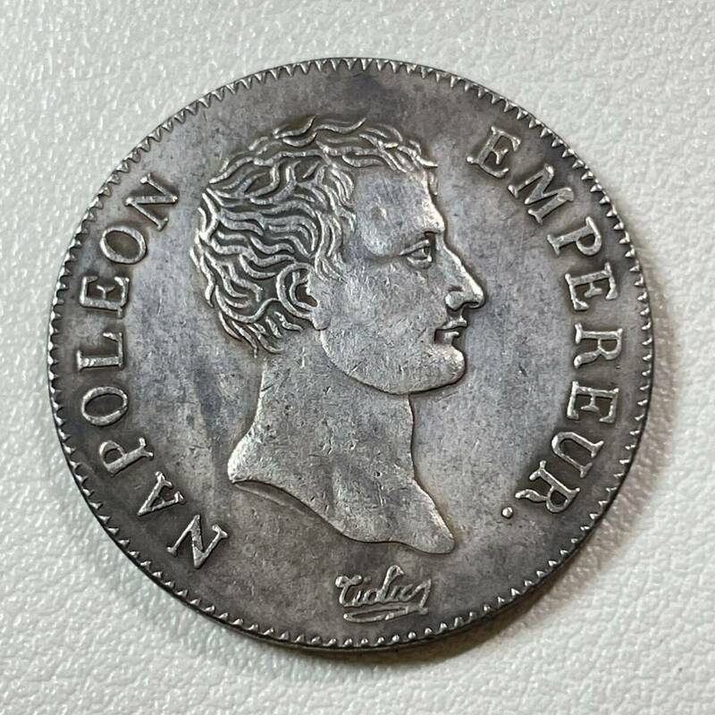 フランス 硬貨 古銭 ナポレオン1世 1807年 オリーブの枝 クラウン 2フラン コイン 重9.69g