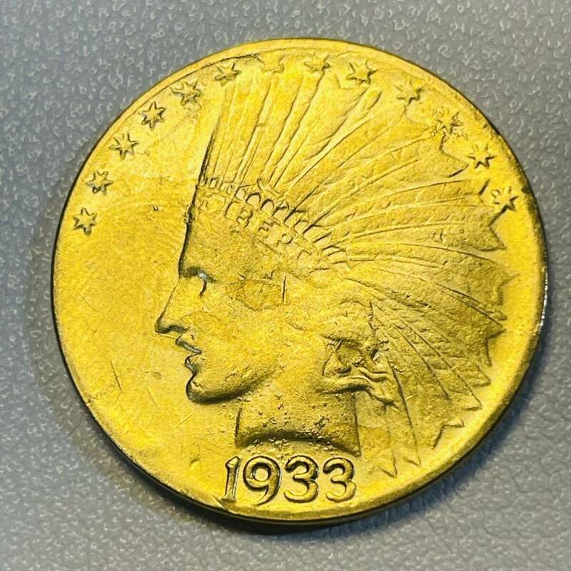 アメリカ 硬貨 古銭 インディアン人像 1933年 イーグル リバティ ドル 記念幣 コイン 重8.83g 金貨