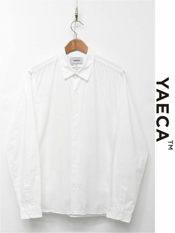 E367/美品 YAECA ヤエカ コンフォートシャツ 長袖 スナップボタン L 白 日本製