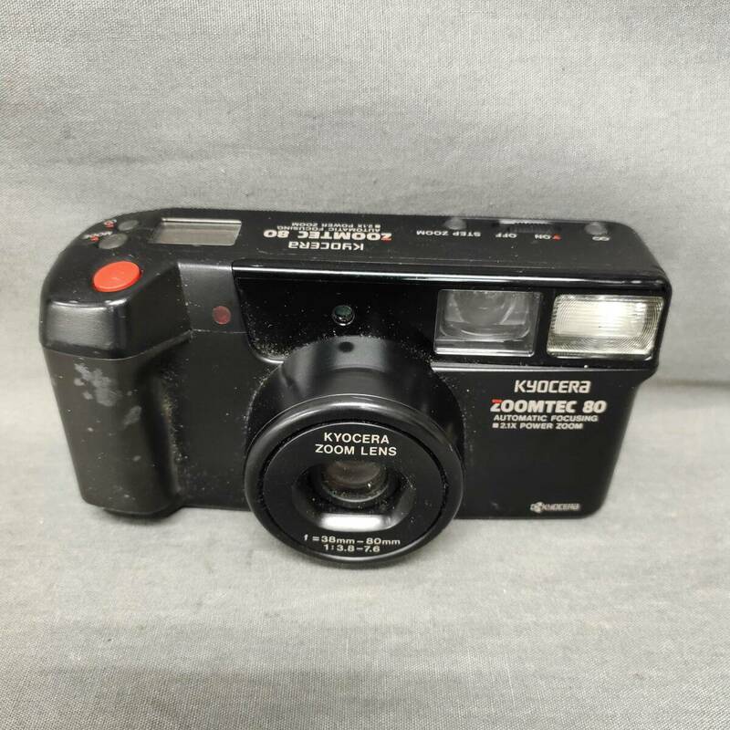 060517 GZ-04447 kyocera 京セラ ZOOMTEC 80 f＝38mm-80mm 1:3.8-7.6 フィルムカメラ ブラック ジャンク品